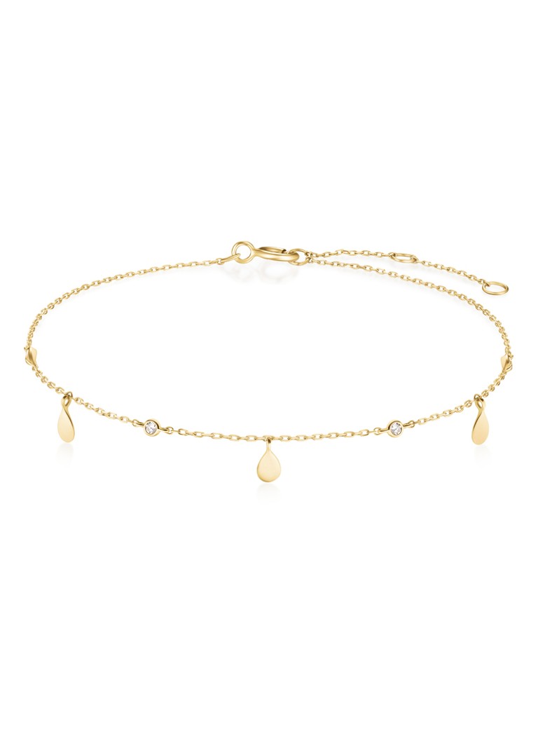 Rosefield Dames Dangling Drops armband van 14 karaat geelgoud