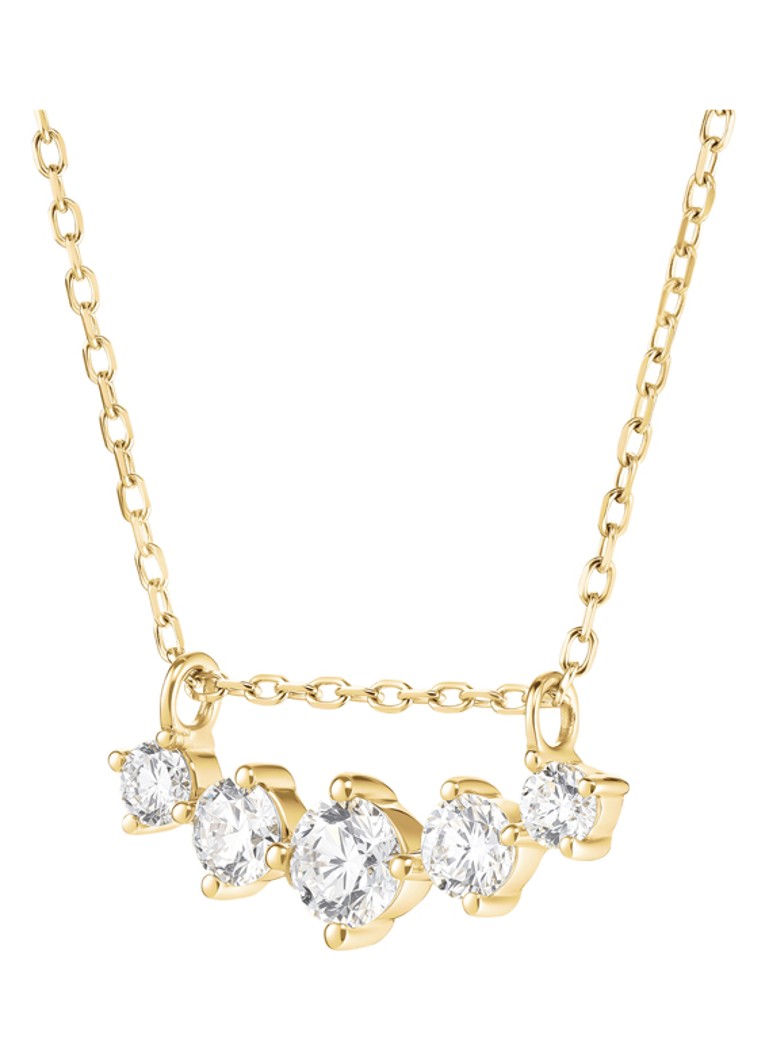 Rosefield Dames 5 Stone ketting van 14 karaat geelgoud