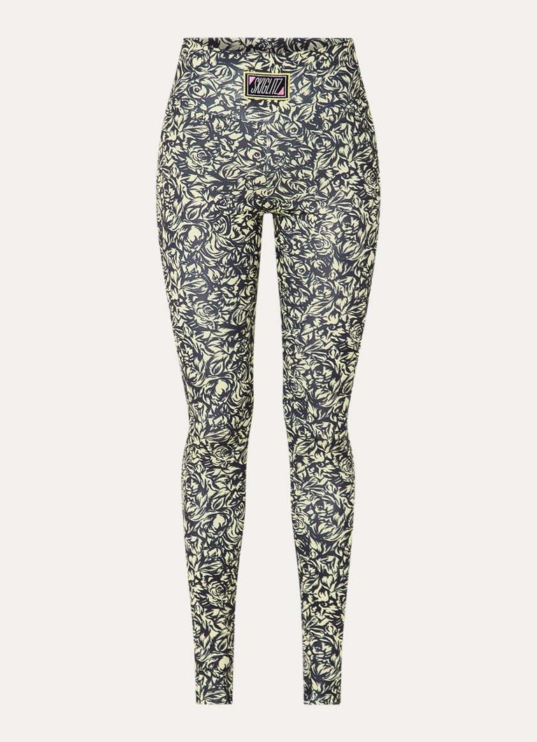 Stieglitz Dames Noor high waist legging met print in de kleur Geel, maat: 36