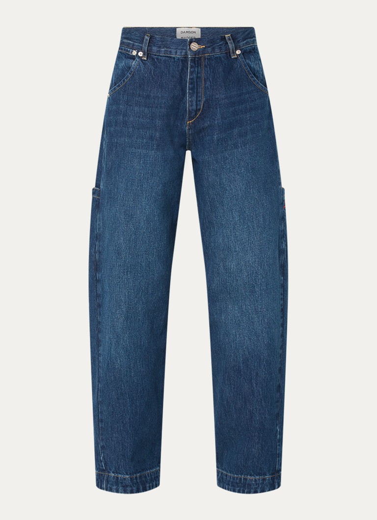 Damson Madder Dames Nina high waist wide leg jeans met donkere wassing in de kleur Indigo, maat: W32