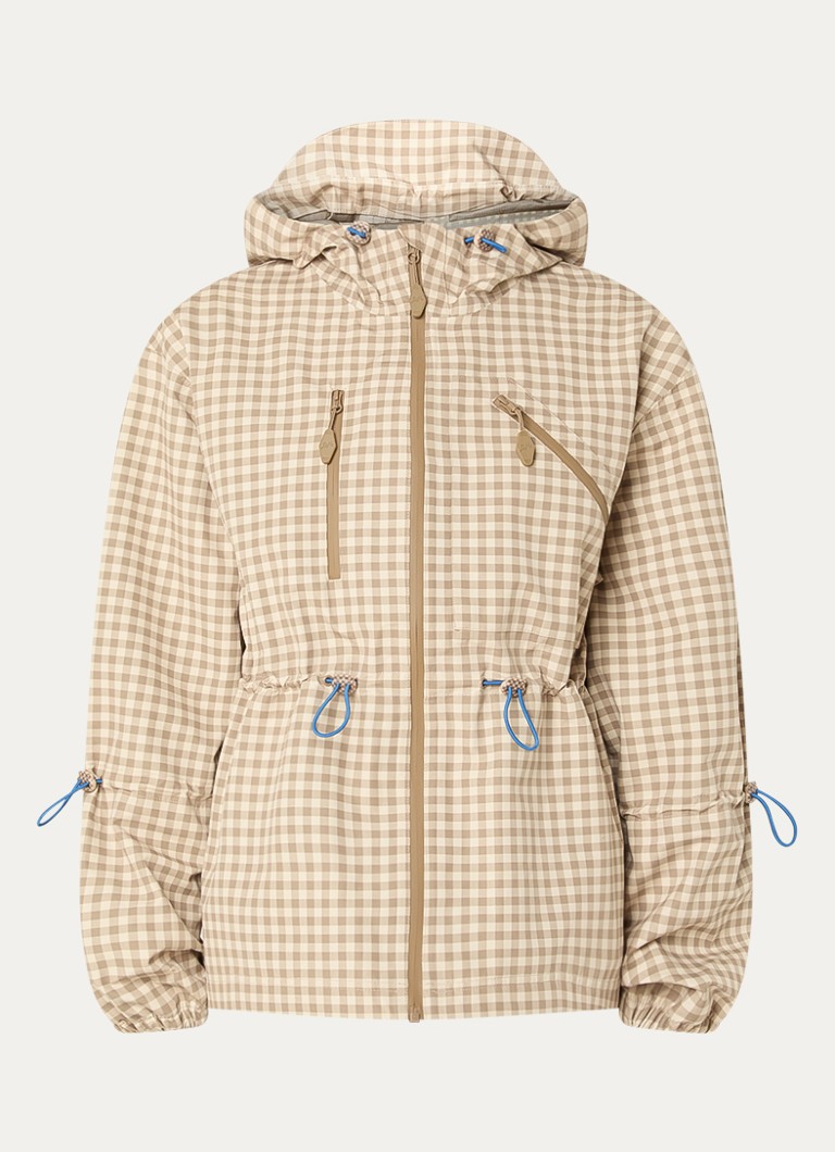 Damson Madder Dames Matilda regenjas met ruitdessin in de kleur Beige, maat: 40