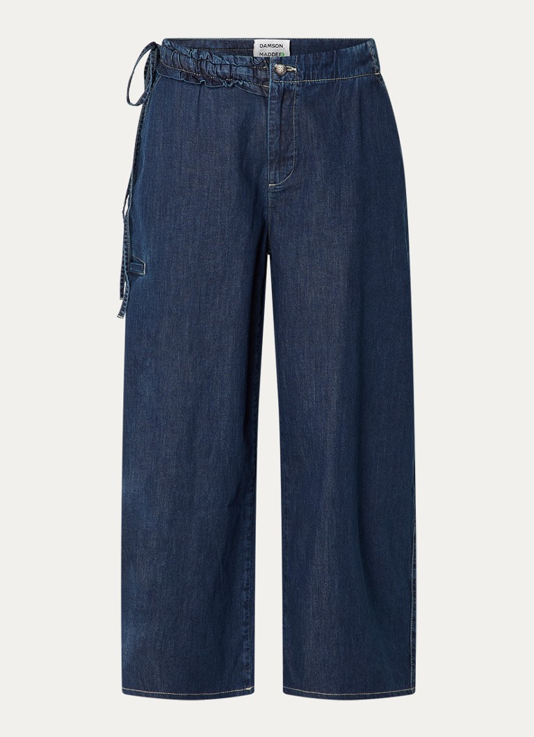 Damson Madder Dames Augusta mid waist straight leg jeans met donkere wassing in de kleur Indigo, maat: W32