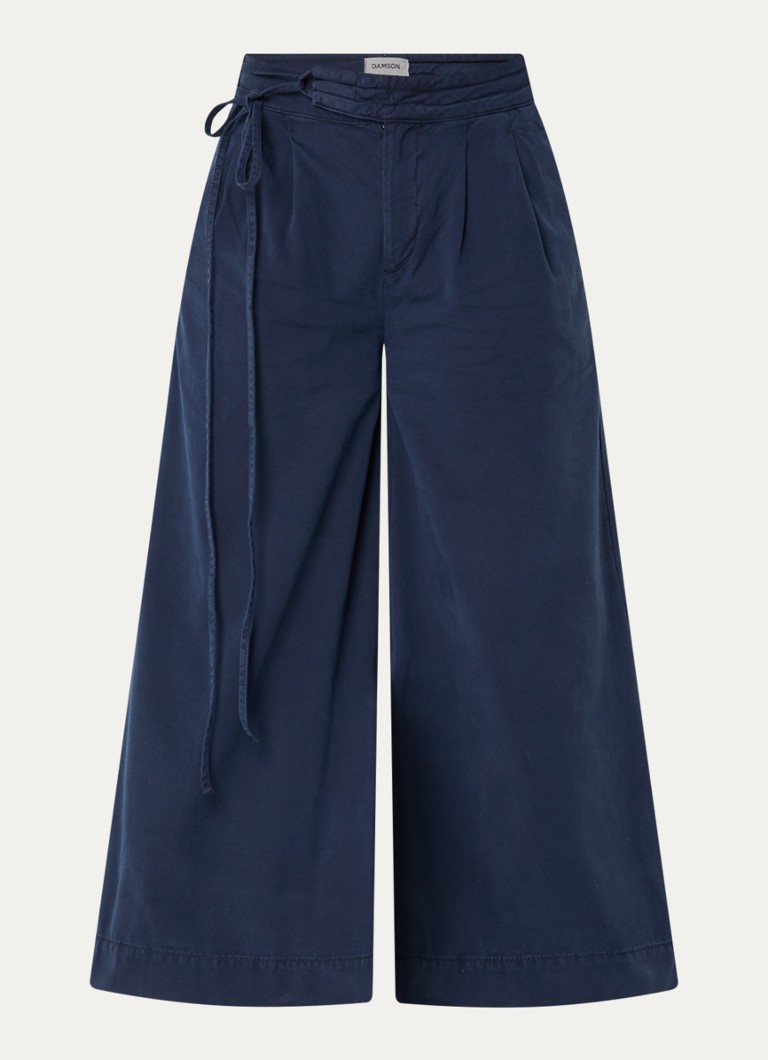 Damson Madder Dames Lotta mid waist chino met steekzakken in de kleur Donkerblauw, maat: 38