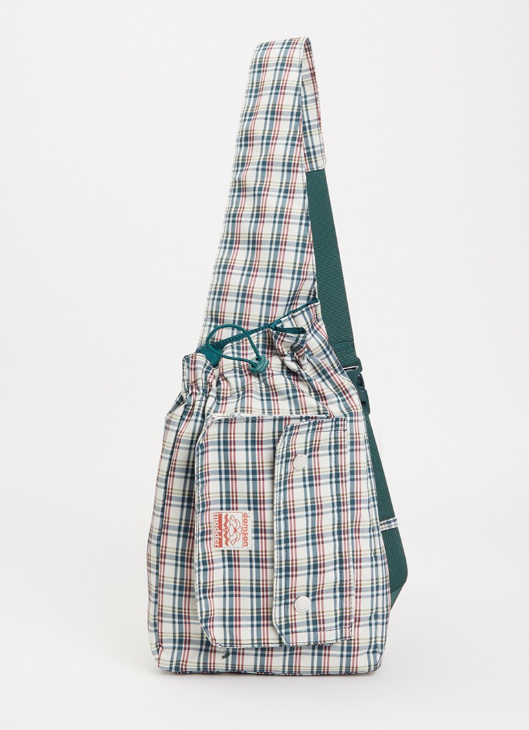 Damson Madder Dames Matilda crossbodytas met ruitdessin in de kleur Groen, maat: ONE SIZE