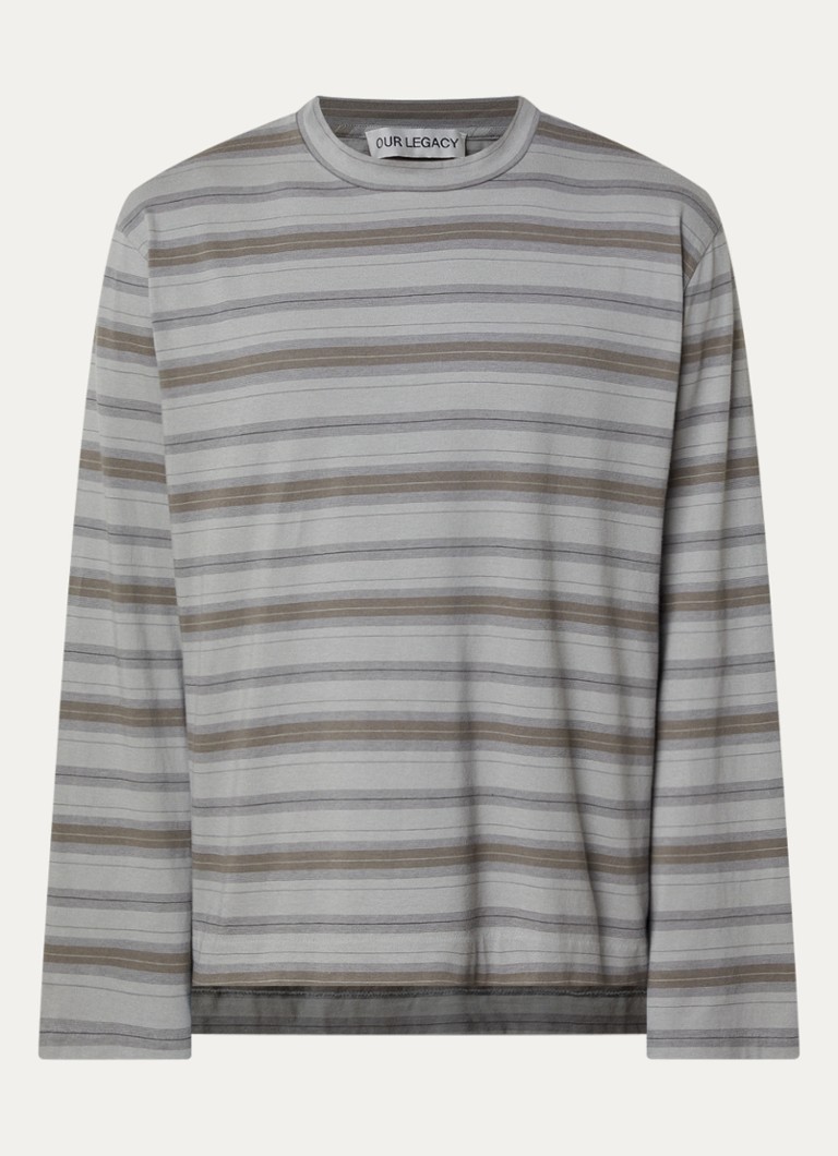 Our Legacy Heren Long sleeve met streepprint in de kleur Olijfgroen, maat: 48
