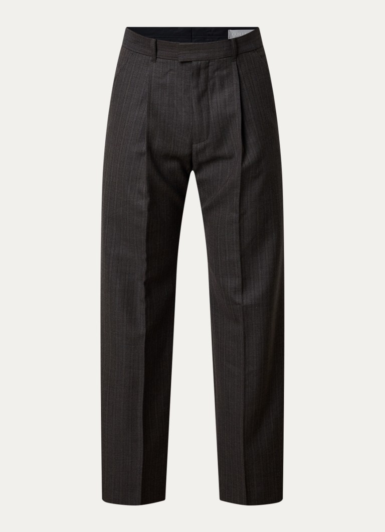 Our Legacy Heren Slack straight fit pantalon in scheerwolblend met steekzakken in de kleur Donkergrijs, maat: 52