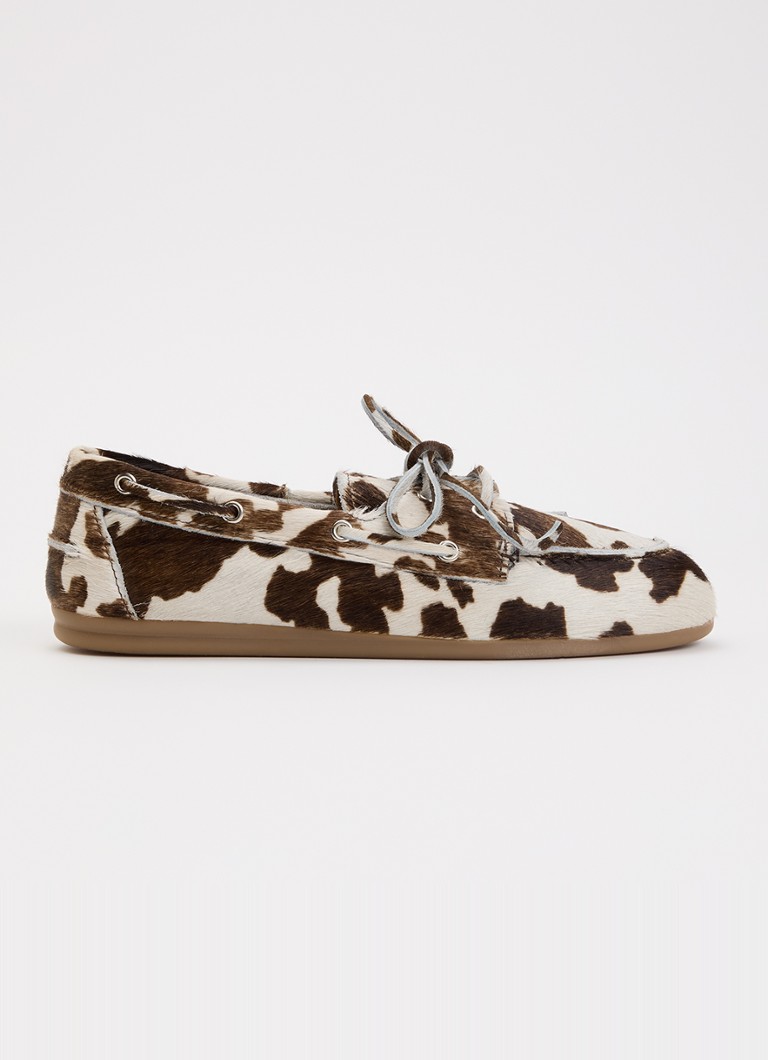Posa Dames Bootschoen met print in de kleur Creme, maat: 40