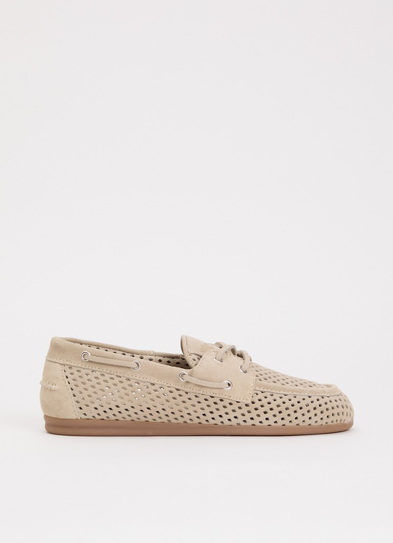 Posa Dames Bootschoen van suède in de kleur Beige, maat: 40