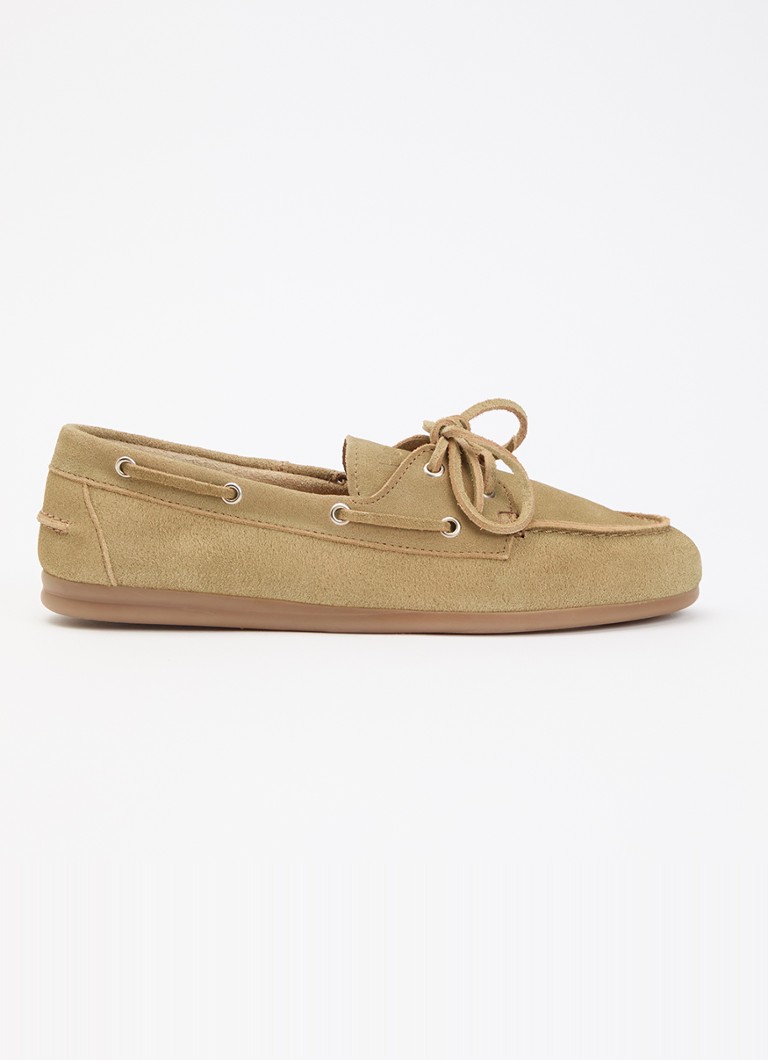 Posa Dames Bootschoen van suède in de kleur Beige, maat: 36