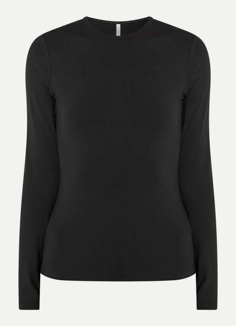 Ninepine Dames Longsleeve met ronde hals in de kleur Zwart, maat: l