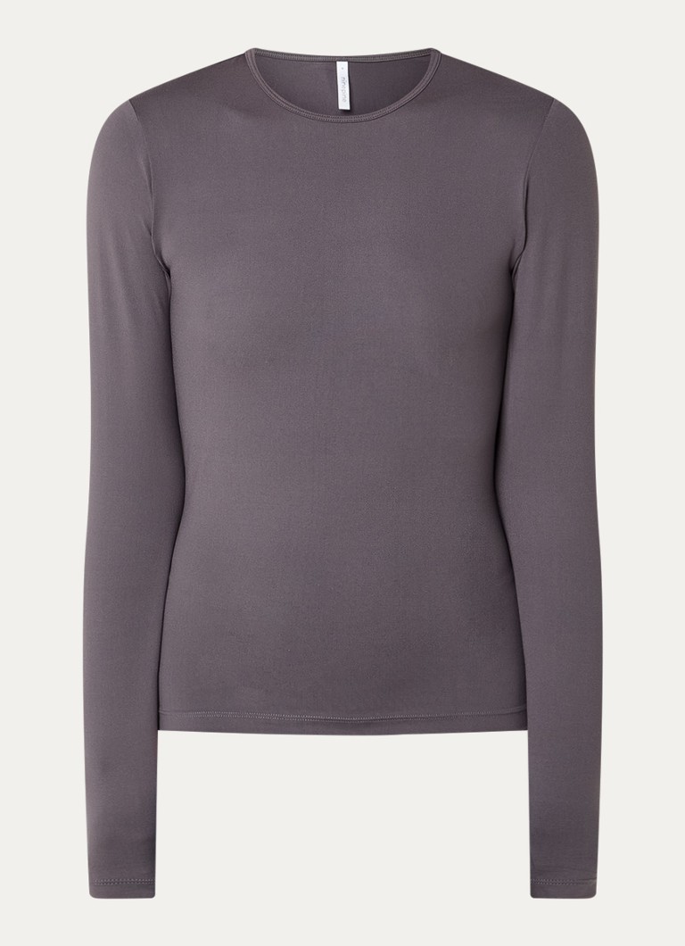 Ninepine Dames Longsleeve van jersey in de kleur Taupe, maat: xxl