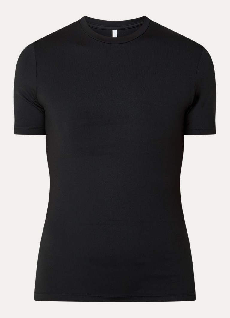 Ninepine Dames T-shirt van jersey met ronde hals in de kleur Zwart, maat: l
