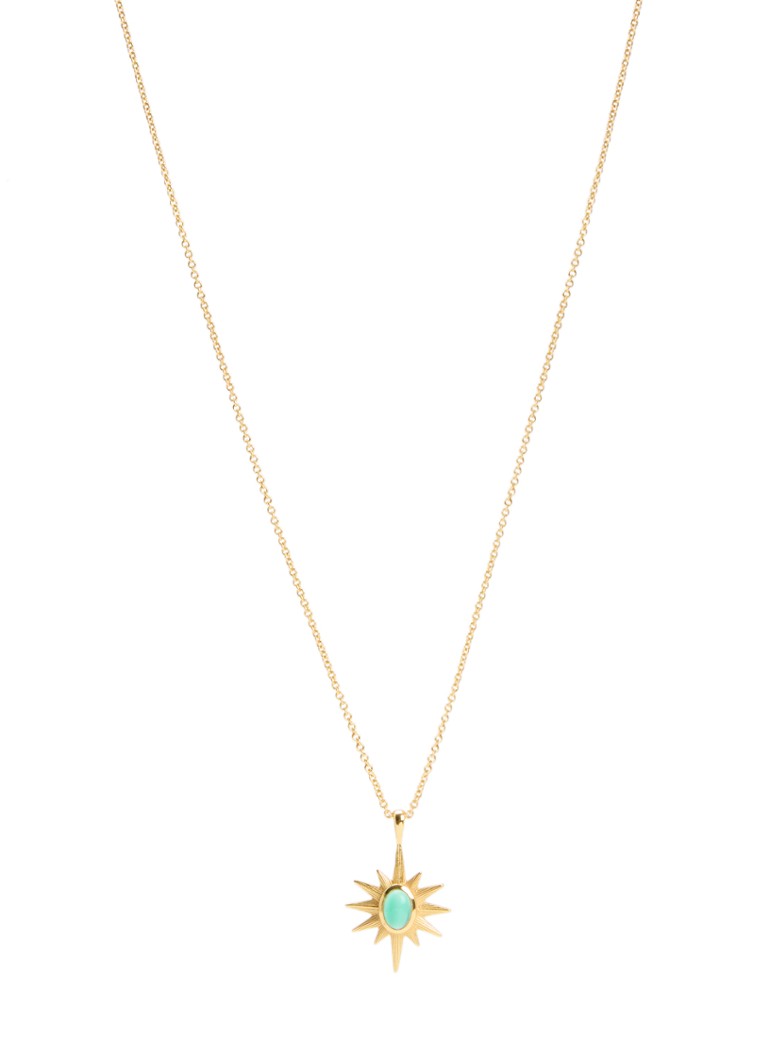 Ottoman Hands Dames Emerald Star ketting verguld
