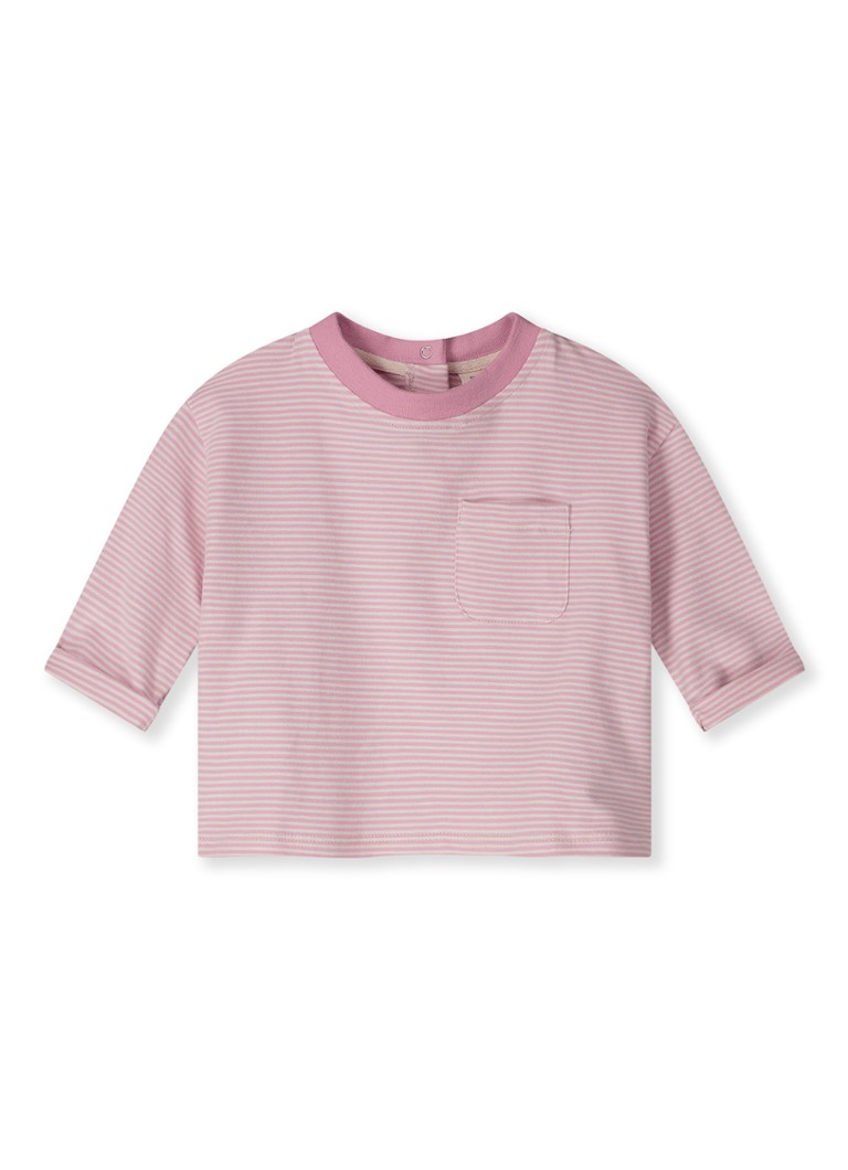 Gray Label Meisjes T-shirt met streepprint in de kleur Roze, maat: 9M-12M=74