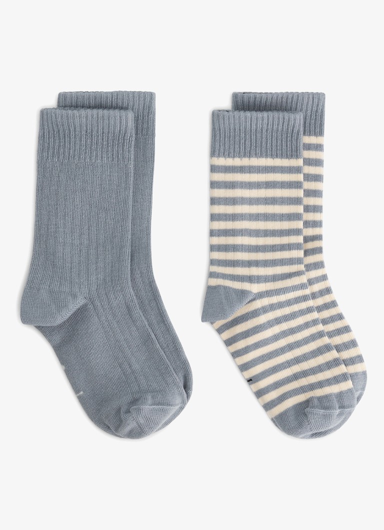 Gray Label Jongens Ribgebreide sokken in katoenblend in 2-pack in de kleur Grijs, maat: 19-22