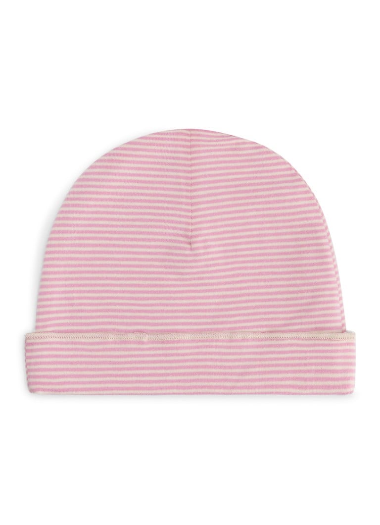 Gray Label Meisjes Baby muts met streepprint in de kleur Lichtroze, maat: 6M-12M=74