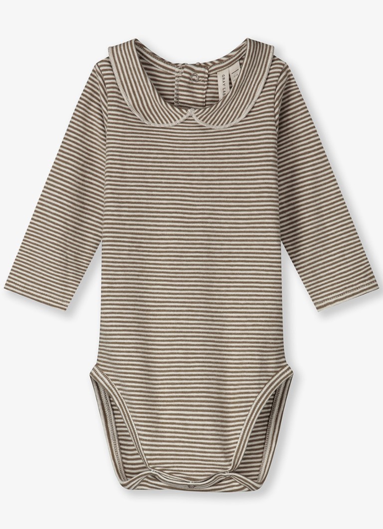 Gray Label Meisjes Romper met kraag in de kleur Bruin, maat: 0-3M