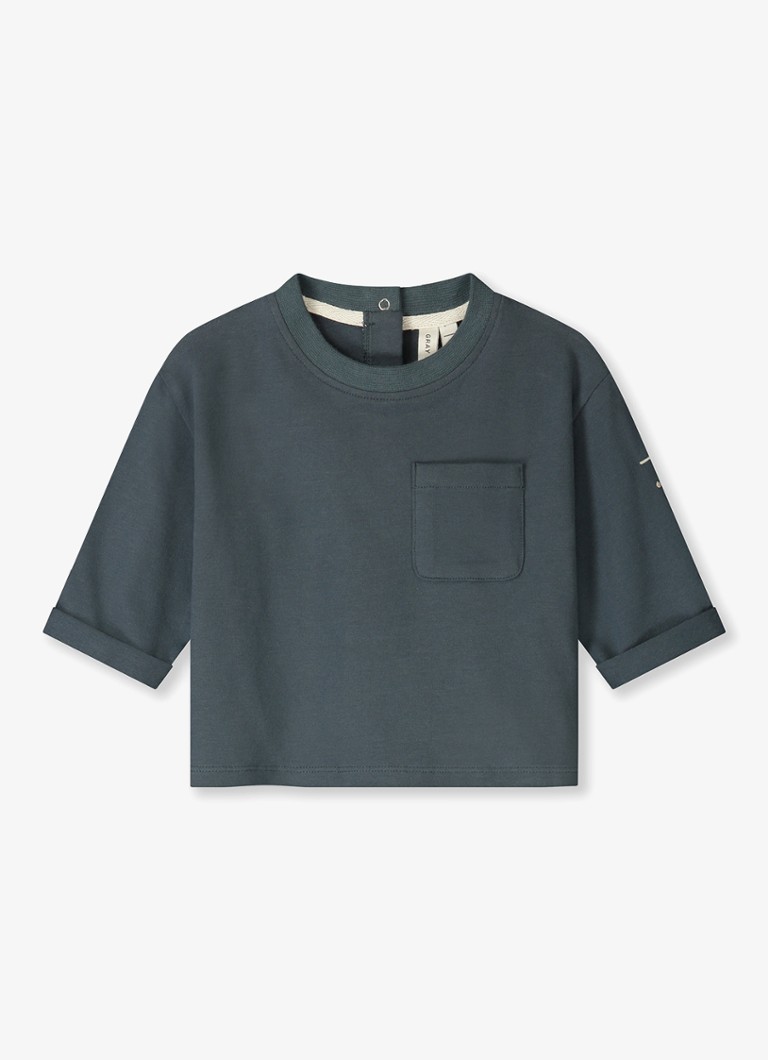 Gray Label Jongens T-shirt met streepprint in de kleur Blauw, maat: 12-18M=80