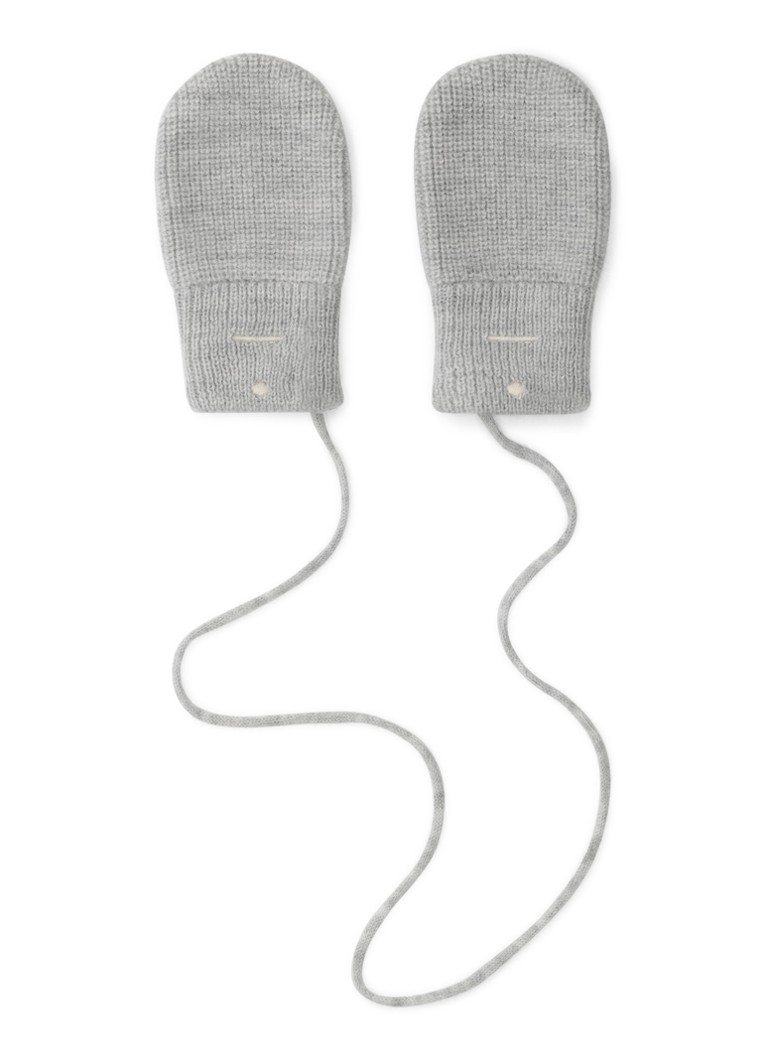 Gray Label Meisjes Grofgebreide wanten van wol in de kleur Grijsmele, maat: 6M-24M=92