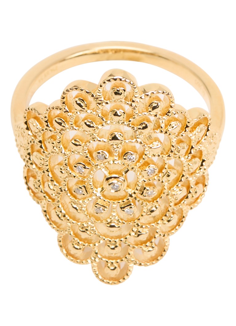 DPT Antwerp Dames Blessed diamanten ring verguld in de kleur Goud, maat: 56