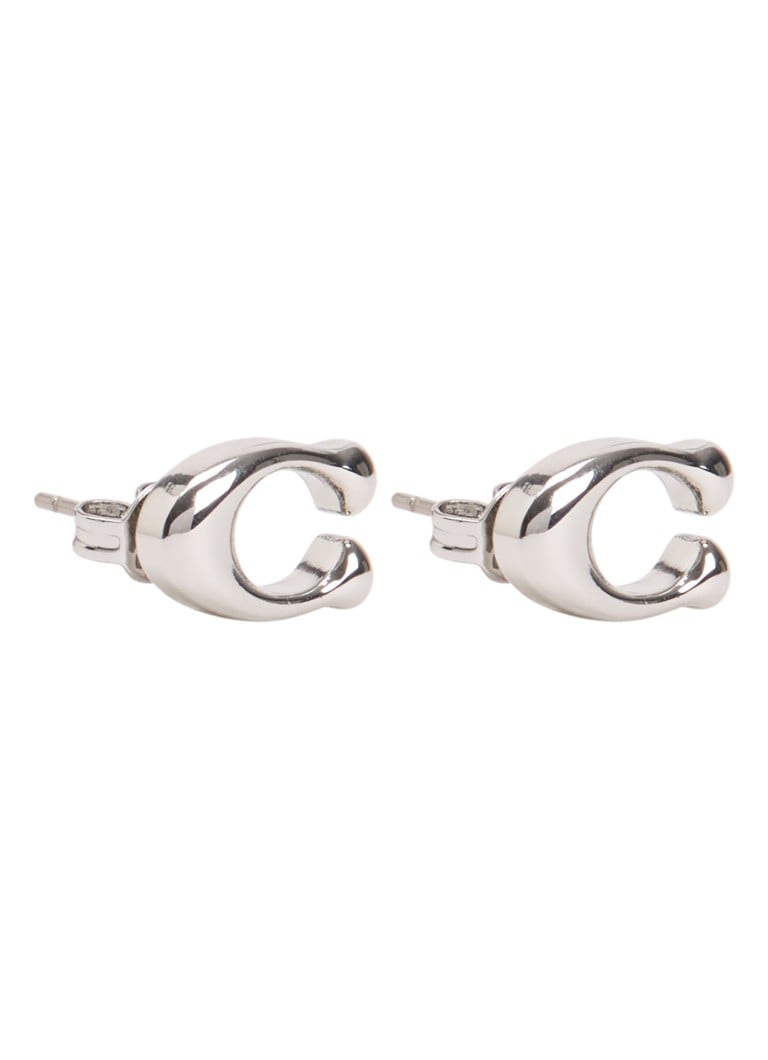 Coach Dames Oorstekers met logo in de kleur Zilver, maat: NO SIZE