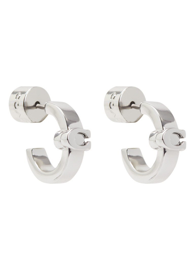 Coach Dames C Huggie oorringen in de kleur Zilver, maat: NO SIZE