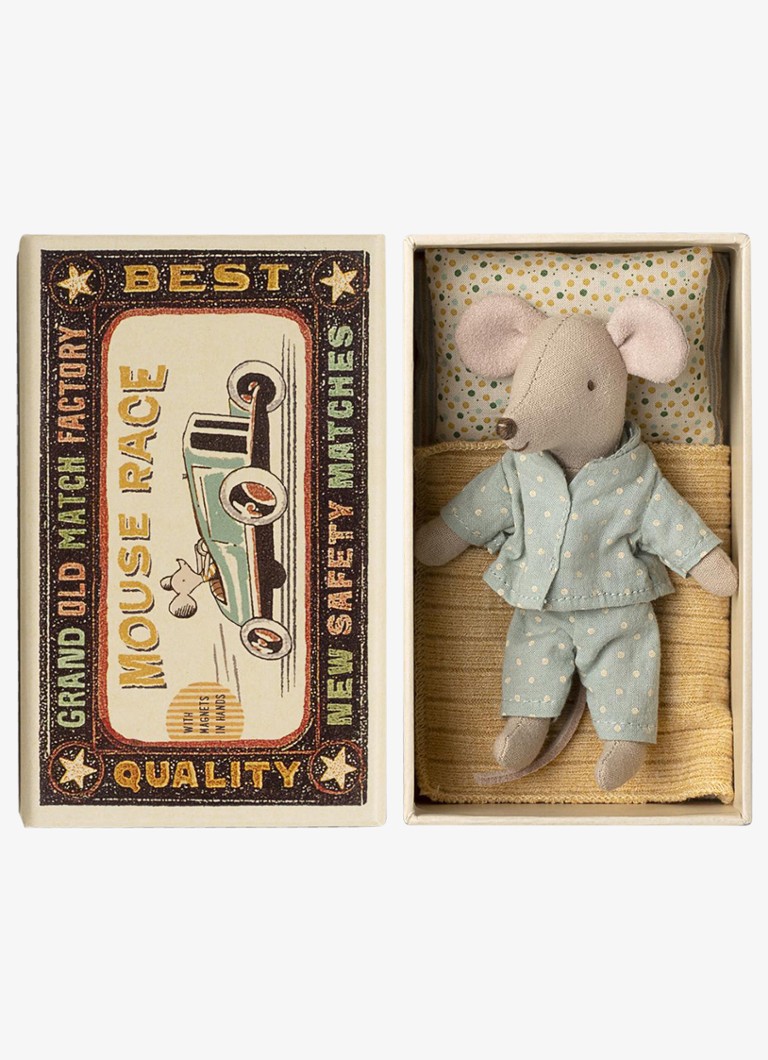 Maileg Little brother muis knuffel in geschenkdoos 13 cm in de kleur Wit, maat: 1MAAT