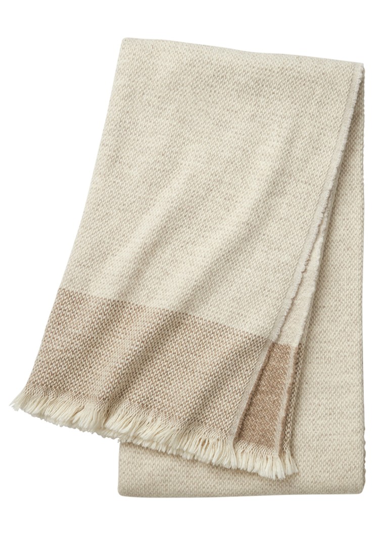 BOSS Loop plaid in wolblend 130 x 170 cm Beige