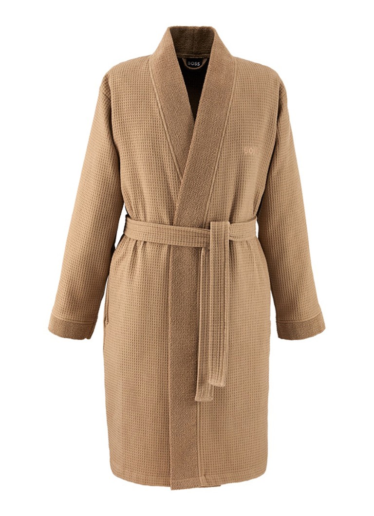 BOSS Dames Onsen badjas in de kleur Camel