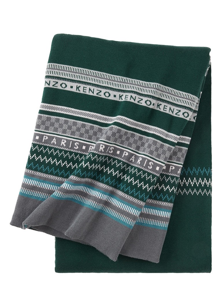 KENZO K Jakado plaid 130 x 170 cm Donkergroen