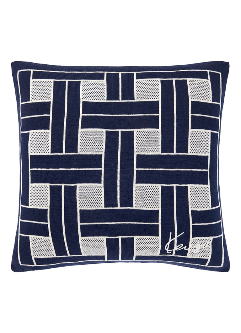 KENZO K Weave Sierkussen 45 x 45 cm Donkerblauw - Deal