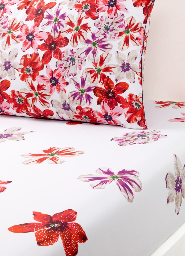 KENZO Fleur hoeslaken van katoen, hoekhoogte 35 cm Rood - Deal