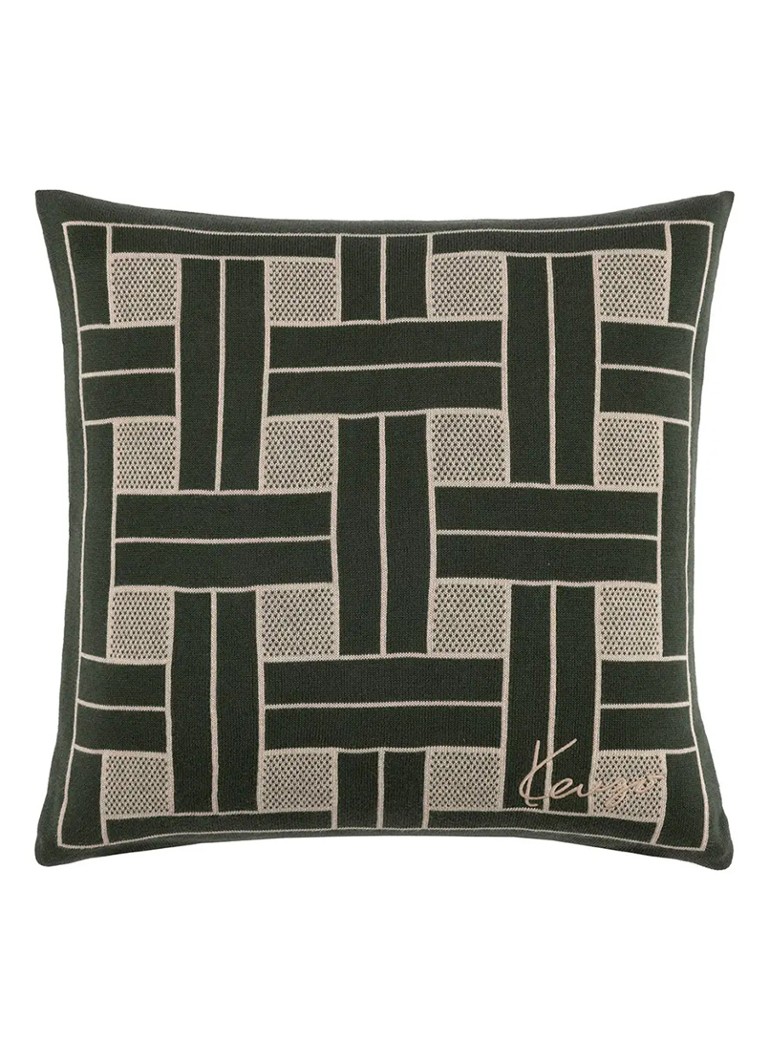 KENZO K Weave Sierkussen 45 x 45 cm Khaki - Deal