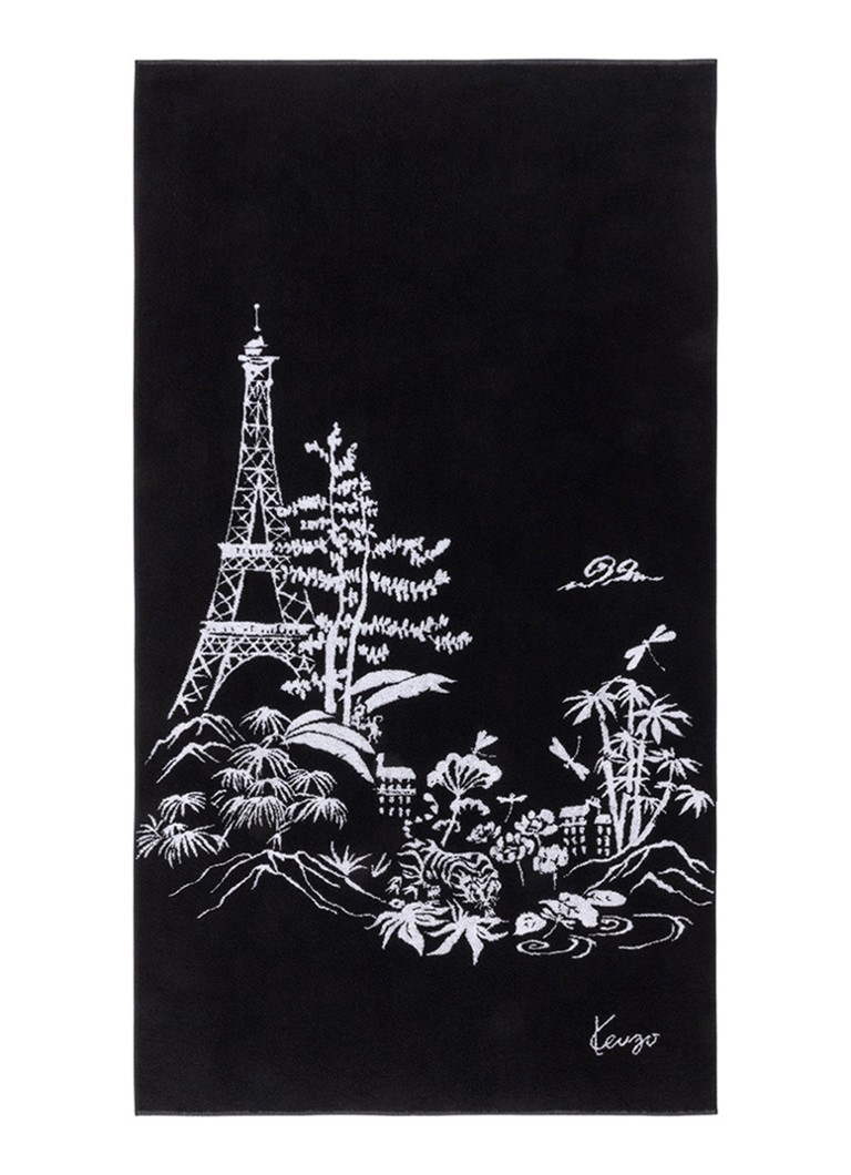 KENZO K Estampe strandlaken - 90 x 160 cm Zwart - Deal