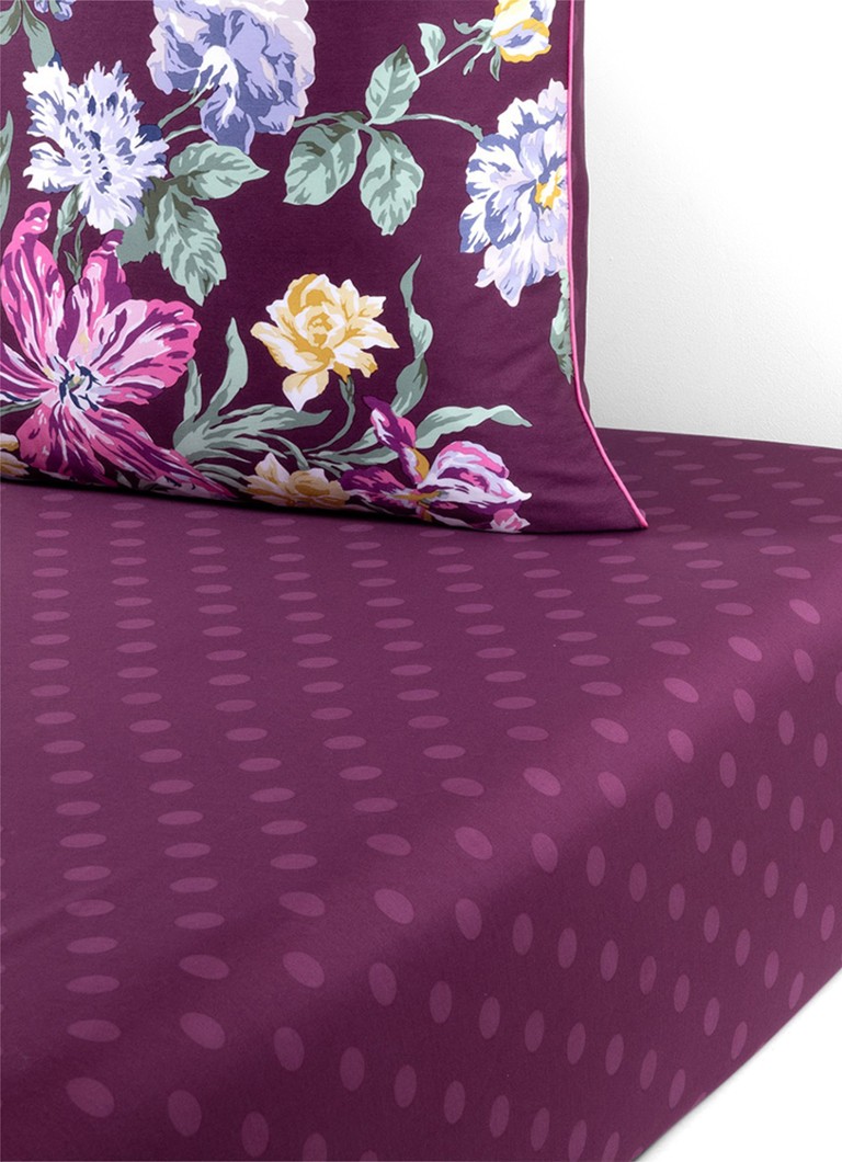 KENZO K Bouquet hoeslaken 120TC, hoekhoogte 30 cm Aubergine - Deal