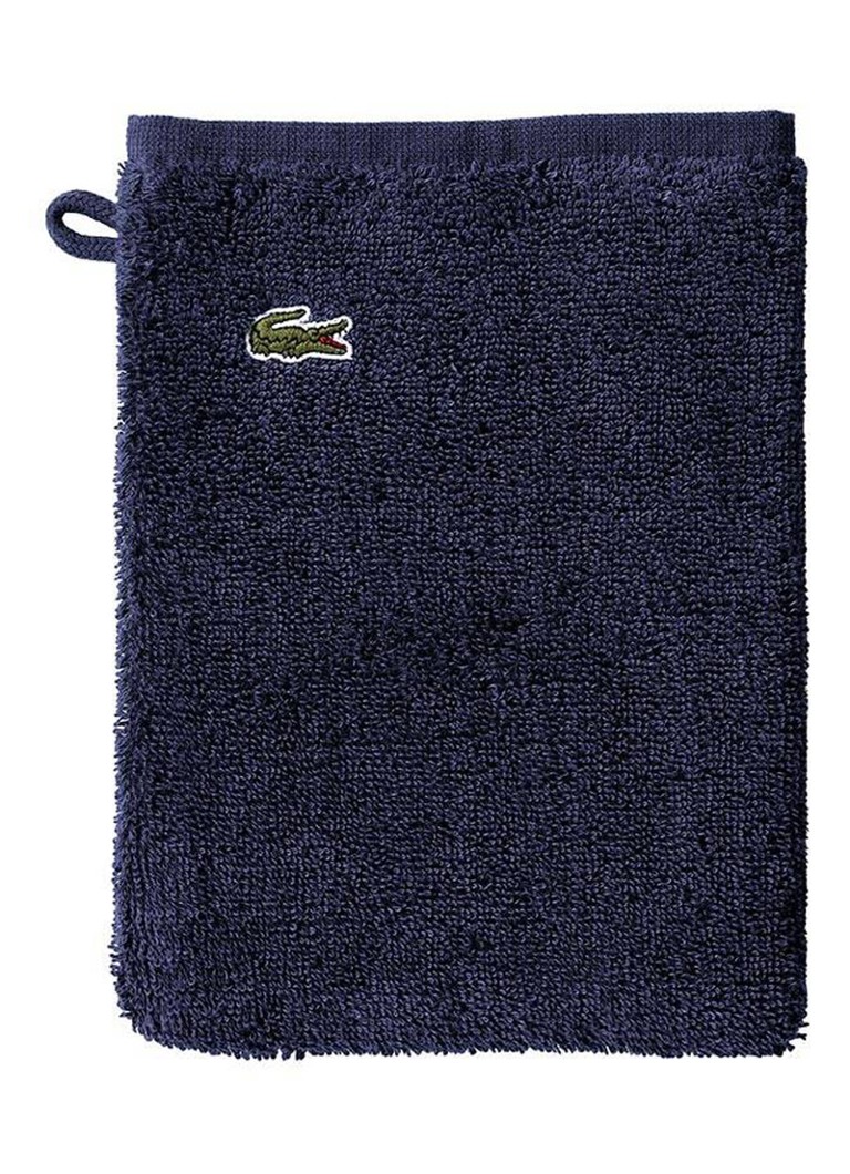 Lacoste L Lecroco washand - 600 gr/m2 - 15 x 21 cm Donkerblauw - Deal
