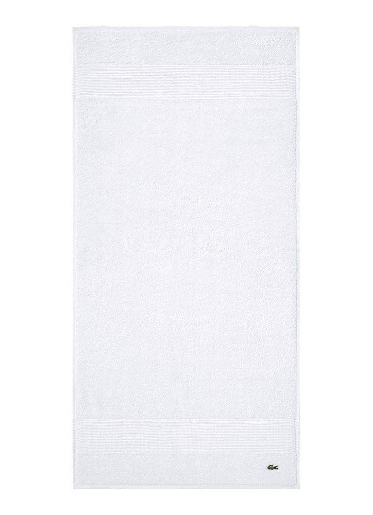 Lacoste L Lecroco badhanddoek - 600 gr/m2 - 50 x 100 cm Wit - Deal