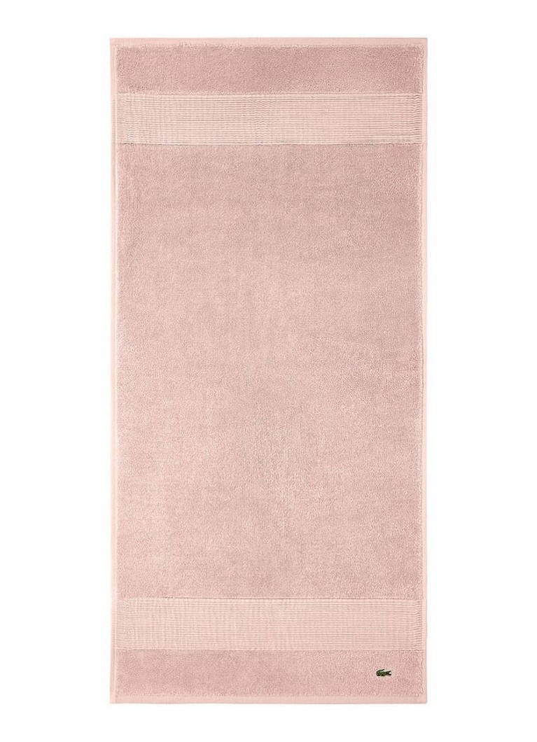 Lacoste L Lecroco badhanddoek - 600 gr/m2 - 50 x 100 cm Lichtroze - Deal