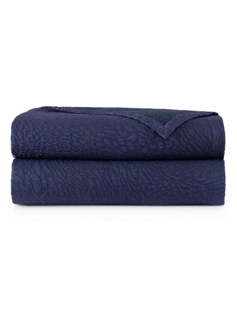 Yves Delorme Souvenir bedsprei in katoenblend Staalblauw - Deal