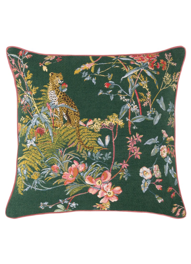 Yves Delorme Contes sierkussenhoes 45 x 45 cm Donkergroen