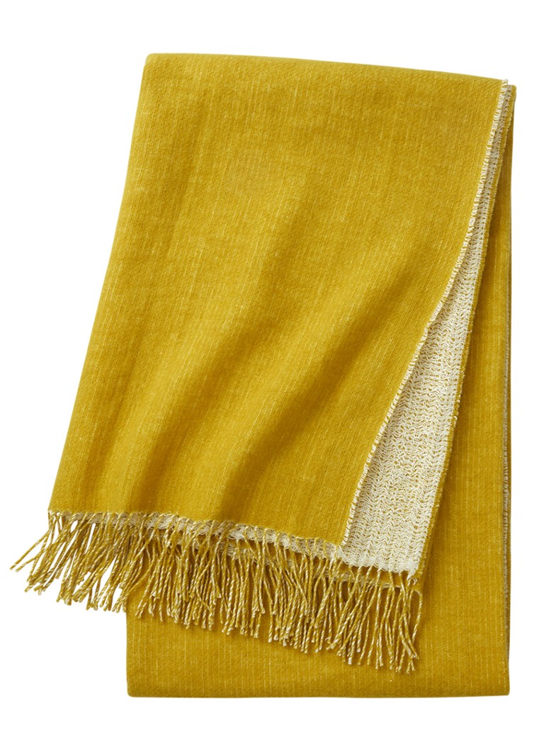 Yves Delorme Mysore plaid in wolblend 130 x 170 cm Mosterd - Deal