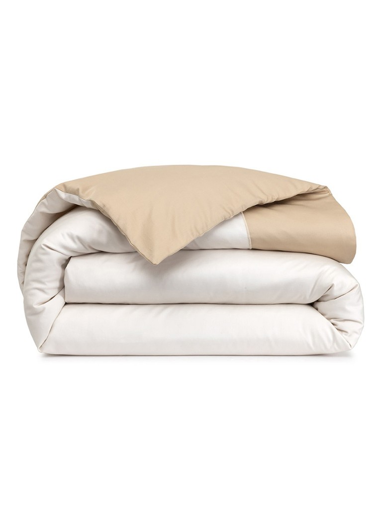 Yves Delorme Apollon dekbedovertrek van katoensatijn 120TC - exclusief kussenslopen Beige - Deal