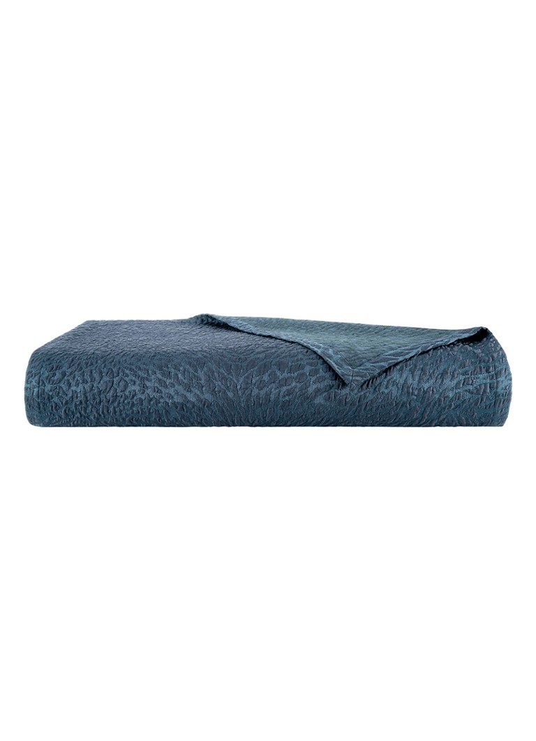 Yves Delorme Souvenir bedsprei in katoenblend Petrol