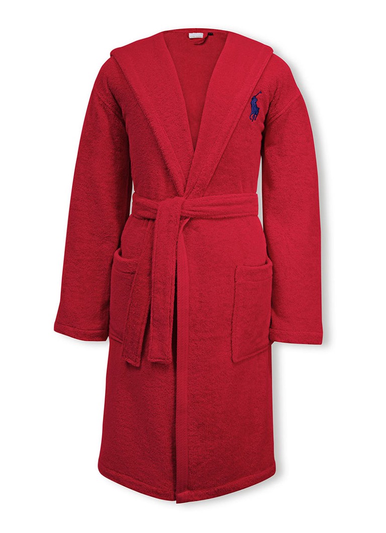Ralph Lauren Player badjas van katoen Lichtgrijs - Deal
