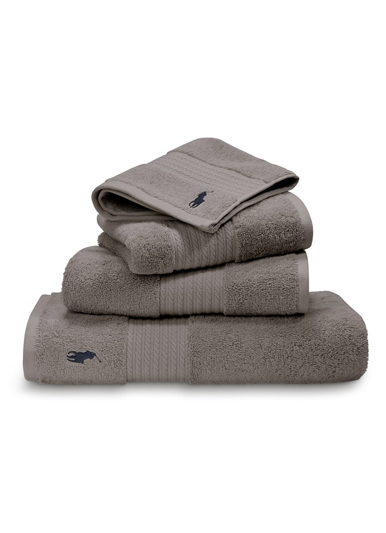 Ralph Lauren Player gastendoek - 600 gr/m2 - 40 x 75 cm Donkergrijs