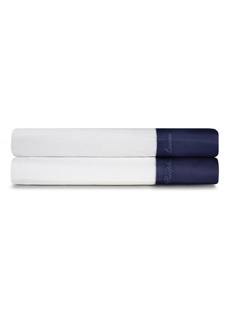 Ralph Lauren Langdon laken van katoensatijn Blauw - Deal