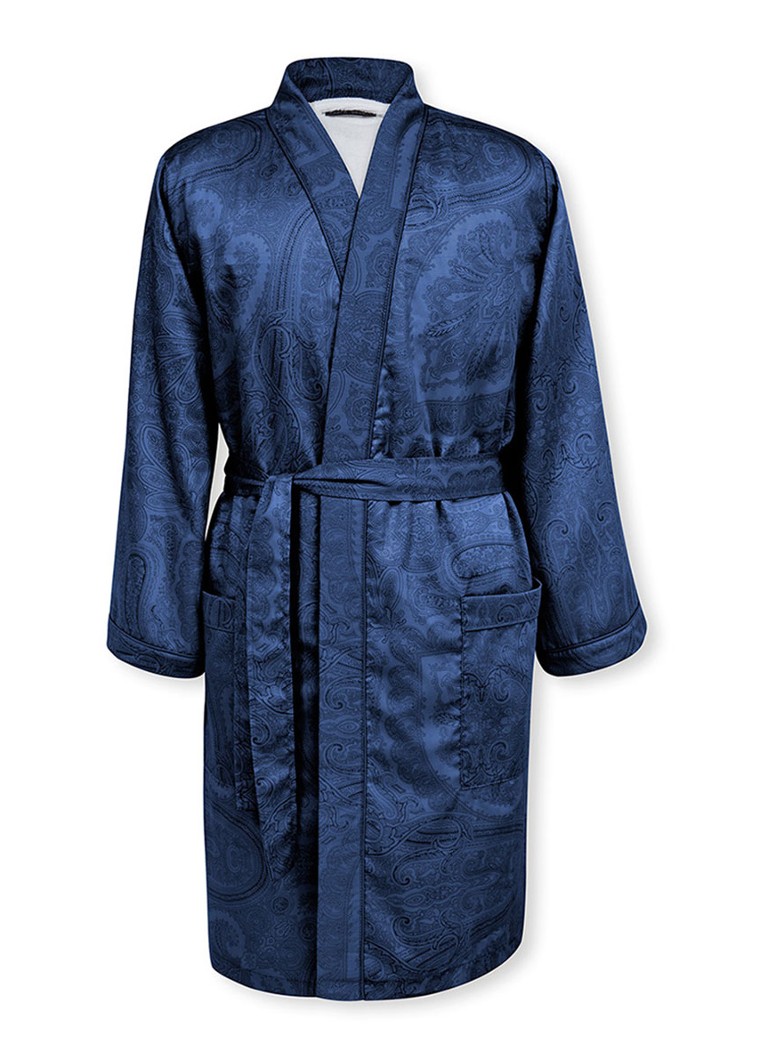 Ralph Lauren Doncaster badjas van katoensatijn Donkerblauw - Deal