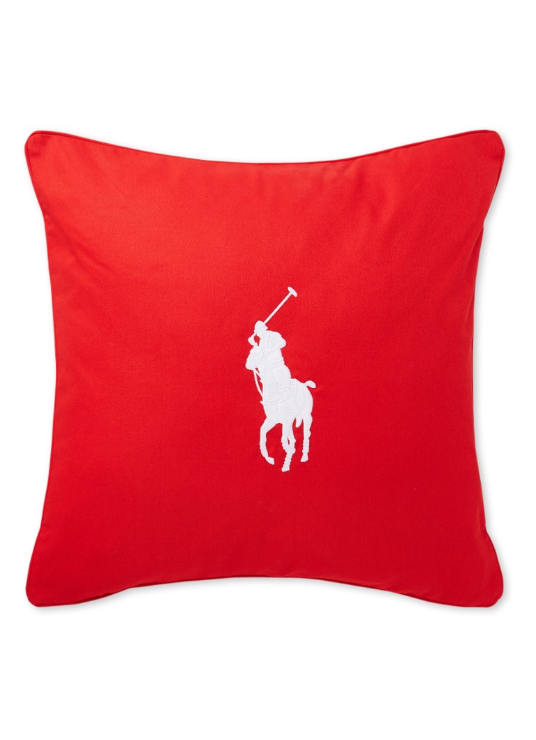 Ralph Lauren Pony sierkussenhoes 50 x 50 cm Steenrood
