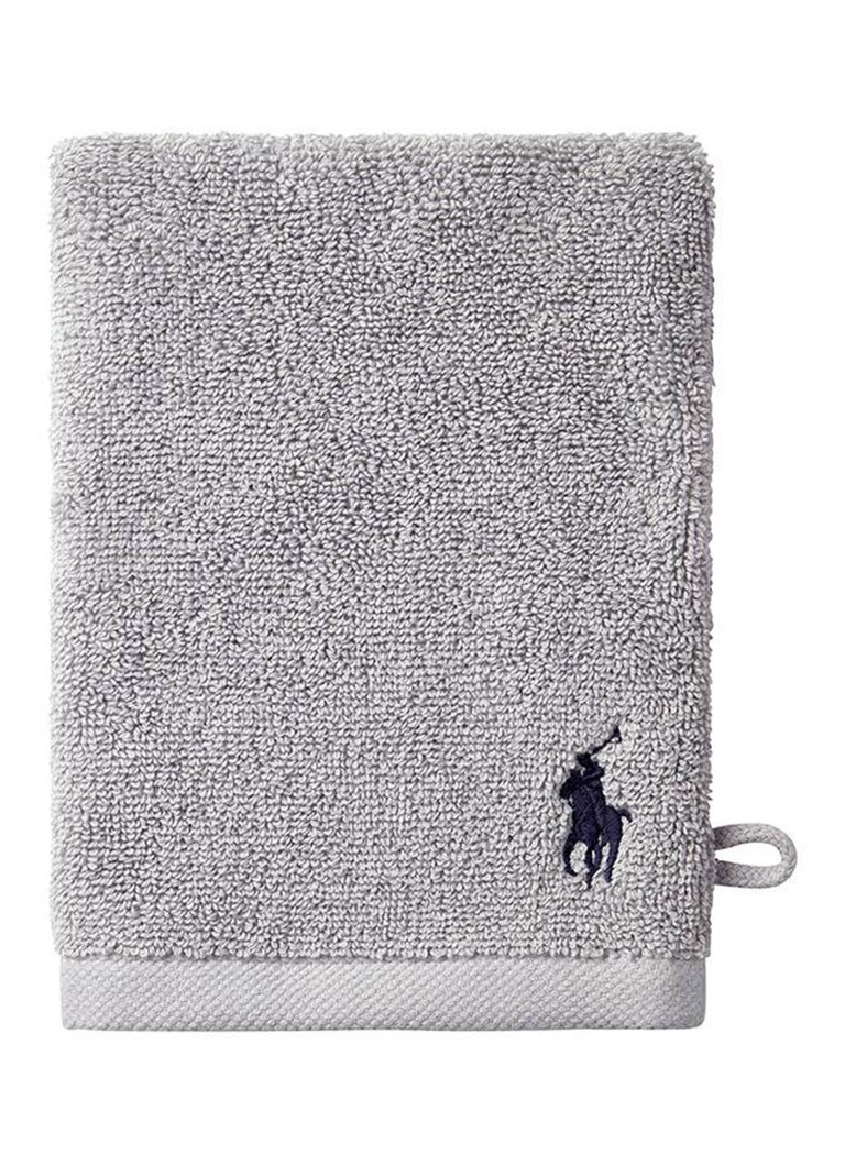 Ralph Lauren Polo Player washand - 15 x 21 cm Lichtgrijs - Deal