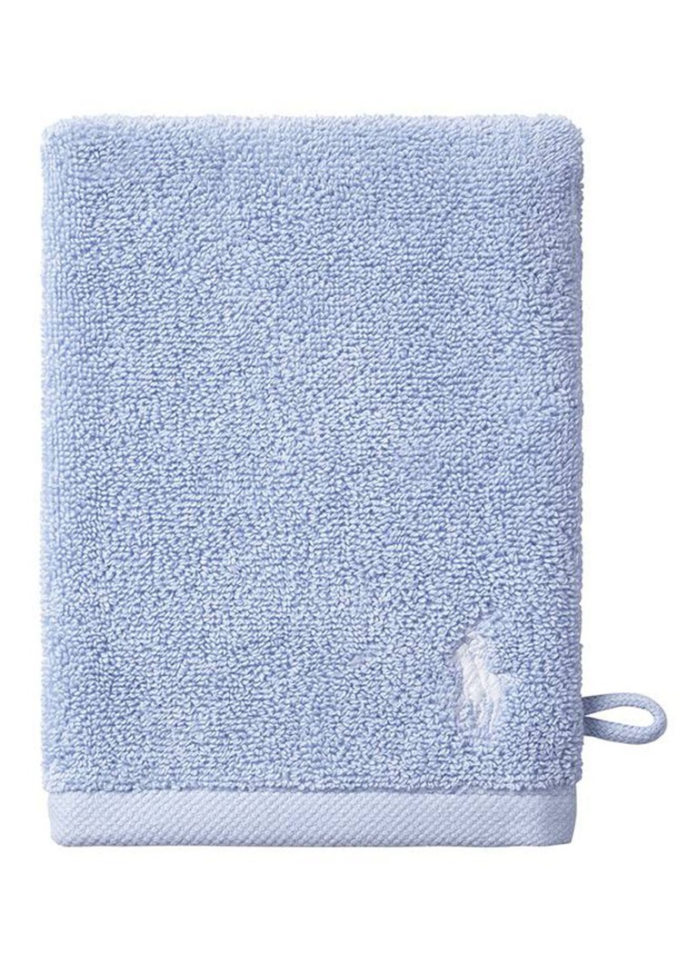 Ralph Lauren Polo Player washand - 15 x 21 cm Lichtblauw - Deal